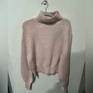 (XS) H&M Sweater turtleneck, stretch, nude pink, like new